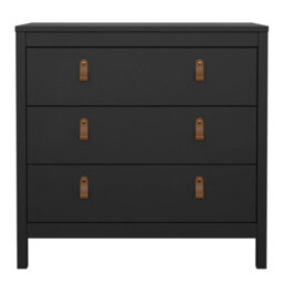 Furniture To Go Barcelona Chest 3 Drawers In Matt Black - thumbnail 3