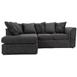 Furnishings For Less UK Byron Dundee Chenille Fabric 3 To 4 Seater L Shaped Corner Sofa  Grey Left Hand Facing - thumbnail 4