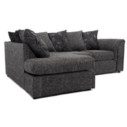 Furnishings For Less UK Byron Dundee Chenille Fabric 3 To 4 Seater L Shaped Corner Sofa  Grey Left Hand Facing - thumbnail 3