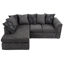 Furnishings For Less UK Byron Dundee Chenille Fabric 3 To 4 Seater L Shaped Corner Sofa  Grey Left Hand Facing - thumbnail 2