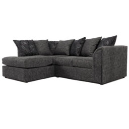 Furnishings For Less UK Byron Dundee Chenille Fabric 3 To 4 Seater L Shaped Corner Sofa  Grey Left Hand Facing - thumbnail 1
