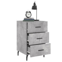 Berkfield Bedside Cabinet Concrete Grey 40X40X66 Cm Engineered Wood - thumbnail 4