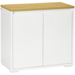 Homcom Sideboard Living Room Cabinet With Double Door Cabinet Adjustable Shelf - thumbnail 2
