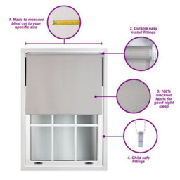 Furnished Made To Measure Blackout Roller Blinds - Grey Roller Blind For Windows And Doors (W)150Cm (L)210Cm - thumbnail 8