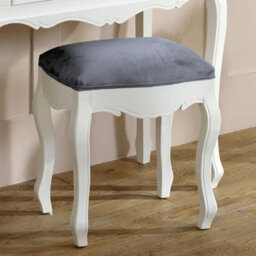 Melody Maison White Dressing Table Stool - Victoria Range - thumbnail 2