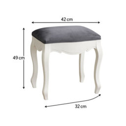 Melody Maison White Dressing Table Stool - Victoria Range - thumbnail 5