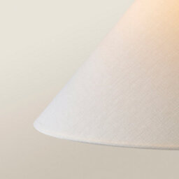 Valuelights Margot White Marble Base Floor Lamp With A Linen Tapered Lampshade - thumbnail 3