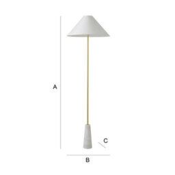 Valuelights Margot White Marble Base Floor Lamp With A Linen Tapered Lampshade - thumbnail 7