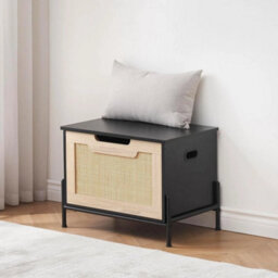 Rattan Shoe Storage Bench Ottoman Hallway Seat Trunk Toy Box - thumbnail 5