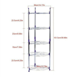 5 Tier Kitchen Pan Stand Saucepan Pot Rack Chrome Storage Organiser Shelf Holder - thumbnail 2
