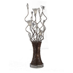 Luminosa Lighting Luminosa (Dh) Kristal Table Lamp 5 Light G4 Polished Chrome/coffee/silver/crystal, Not Led/cfl Compatible