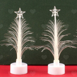 Amorly 5Pcs Mini Battery Operated Fibre Optic Christmas Trees, Colour Changing Led Desktop Lights, Festive Decor For Bedroom Displays - thumbnail 7