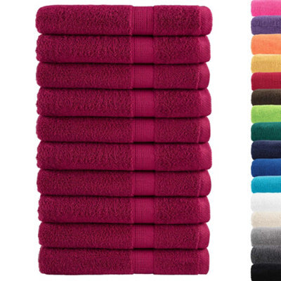 Berkfield Durable Premium Sauna Towels Solund 10Pcs Bordeaux 80X200Cm 600Gsm