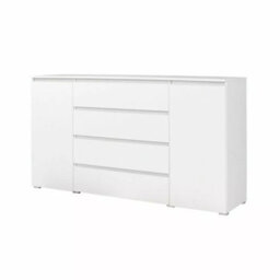 Cosmo C06 Chest Of Drawers Modern Storage Cabinet With 4 Spacious Drawers Contemporary Bedroom Cupboard White - thumbnail 2