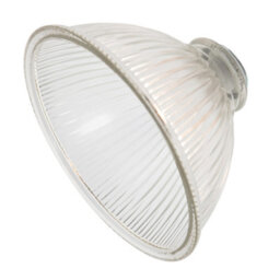 Happy Homewares Pair Of American Diner Clear Glass Shades With Ribbed Lines For E14 And E27 - thumbnail 4
