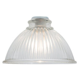 Happy Homewares Pair Of American Diner Clear Glass Shades With Ribbed Lines For E14 And E27 - thumbnail 8