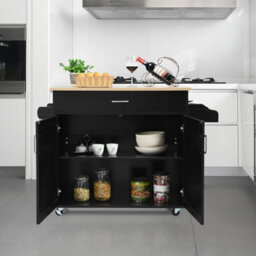 Kitchen Island Storage Trolley Rolling Cart Shelves Cupboard Cabinet Drawer Home - thumbnail 3