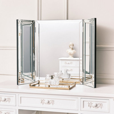 Melody Maison Large Mirrored Dressing Table Triple Mirror by B&Q | uFurnish.com Melody Maison Large Mirrored Dressing Table Triple Mirror by B&Q | uFurnish.com