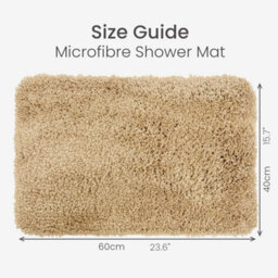 Allure Bath Fashions Shaggy Microfibre Bath Mat Non-Slip 40 X 60Cm - Beige - thumbnail 4