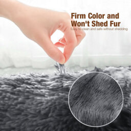 Ameha Fluffy Grey Shaggy Area Rugs For Bedroom Super Soft Small Non Slip Non Shedding Rug Entrance Door Mats, 50 X 80 Cm - thumbnail 9
