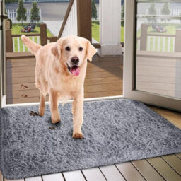 Ameha Fluffy Grey Shaggy Area Rugs For Bedroom Super Soft Small Non Slip Non Shedding Rug Entrance Door Mats, 50 X 80 Cm - thumbnail 3
