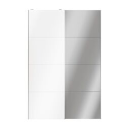 GoodHome Atomia Contemporary Panelled Mirrored White High Gloss 2 Door Sliding Wardrobe Door Kit (H)2250mm (W)1500mm - thumbnail 2