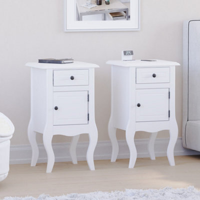 Lassic Vida Designs Nishano White 1 Drawer 1 Door Bedside Table Cabinet Chest, Set Of 2 - image 1
