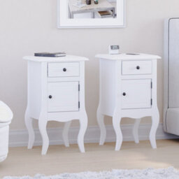 Lassic Vida Designs Nishano White 1 Drawer 1 Door Bedside Table Cabinet Chest, Set Of 2 - thumbnail 1