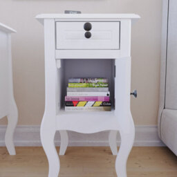 Lassic Vida Designs Nishano White 1 Drawer 1 Door Bedside Table Cabinet Chest, Set Of 2 - thumbnail 6