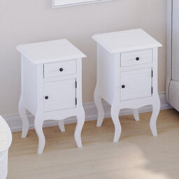 Lassic Vida Designs Nishano White 1 Drawer 1 Door Bedside Table Cabinet Chest, Set Of 2 - thumbnail 4