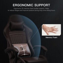 Gtplayer Gaming Chair With Speakers, Ergonomic Computer Chairs With Footrest And Bluetooth Linkage, Light Brown - thumbnail 3
