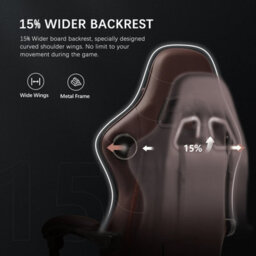 Gtplayer Gaming Chair With Speakers, Ergonomic Computer Chairs With Footrest And Bluetooth Linkage, Light Brown - thumbnail 5