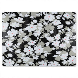 Benjamin Tate Design Grey White & Black Flowers Glass Chopping Boarddesigner Style - thumbnail 2