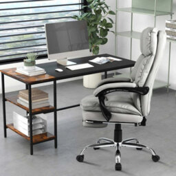 Office Desk Chair Ergonomic Padded Reclining Chair W/ Footrest - thumbnail 4