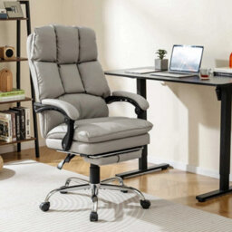 Office Desk Chair Ergonomic Padded Reclining Chair W/ Footrest - thumbnail 6