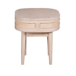 Buttercup Farm Valencia Bedside Table - Cane & Mango Wood - L50 X W50 X H55 Cm