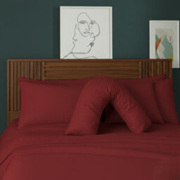 V Shape Pillowcase For Support Maternity Pillows Polycotton Easy Care Red - thumbnail 1