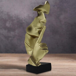 Huhote Elegant Abstract Thinker Statue Gold Resin Sculpture For Home Office Decoration Table Decor Home Ornament Ponder Statue