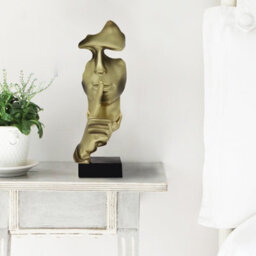 Huhote Elegant Abstract Thinker Statue Gold Resin Sculpture For Home Office Decoration Table Decor Home Ornament Ponder Statue - thumbnail 3