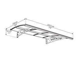 Canopia By Palram Amsterdam 2230 Grey Door Canopy, (H)33Cm (W)223.5Cm (D)13.9Cm - thumbnail 3