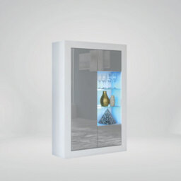 Modern Sideboard Display Cabinet Cupboard Tv Stand Living Room High Gloss Doors - White & Grey - thumbnail 4