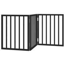 Walplus Black Dog Gate Foldable 3 Panels 150 Cm Poplar Wood - thumbnail 6