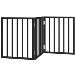 Walplus Black Dog Gate Foldable 3 Panels 150 Cm Poplar Wood - thumbnail 2