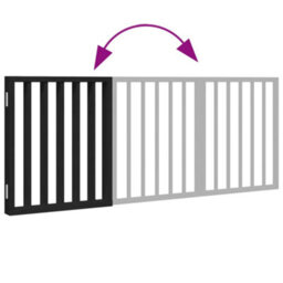 Walplus Black Dog Gate Foldable 3 Panels 150 Cm Poplar Wood - thumbnail 7
