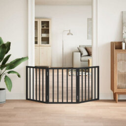 Walplus Black Dog Gate Foldable 3 Panels 150 Cm Poplar Wood - thumbnail 3