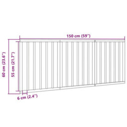 Walplus Black Dog Gate Foldable 3 Panels 150 Cm Poplar Wood - thumbnail 9