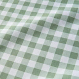 Ohs Gingham Frill Voile Net Curtain Pair Window Panels Slot Top Set - Sage - thumbnail 6