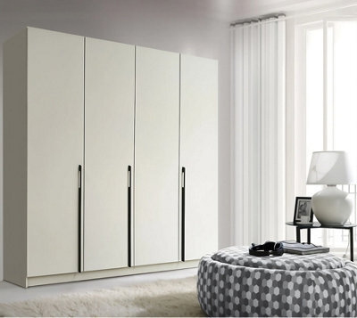 Arte Cashmere 4-Door Wardrobe 200Cm - Modern, Spacious Storage With Black Handles - image 1