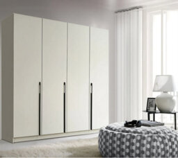 Arte Cashmere 4-Door Wardrobe 200Cm - Modern, Spacious Storage With Black Handles - thumbnail 1