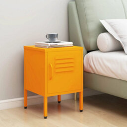 Berkfield Nightstand Mustard Yellow 35X35X51 Cm Steel